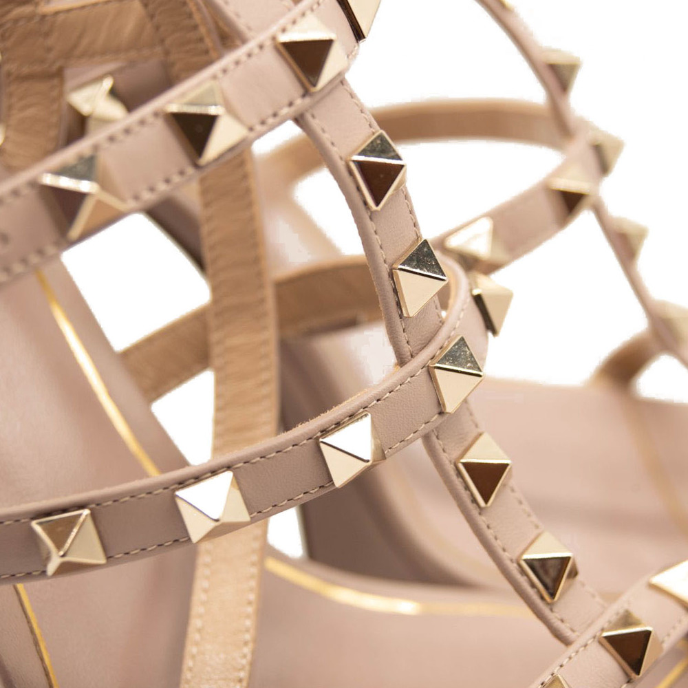 Valentino Rockstud Platform Heels Poudre Taupe Nude Mauve - Picture 9 of 12
